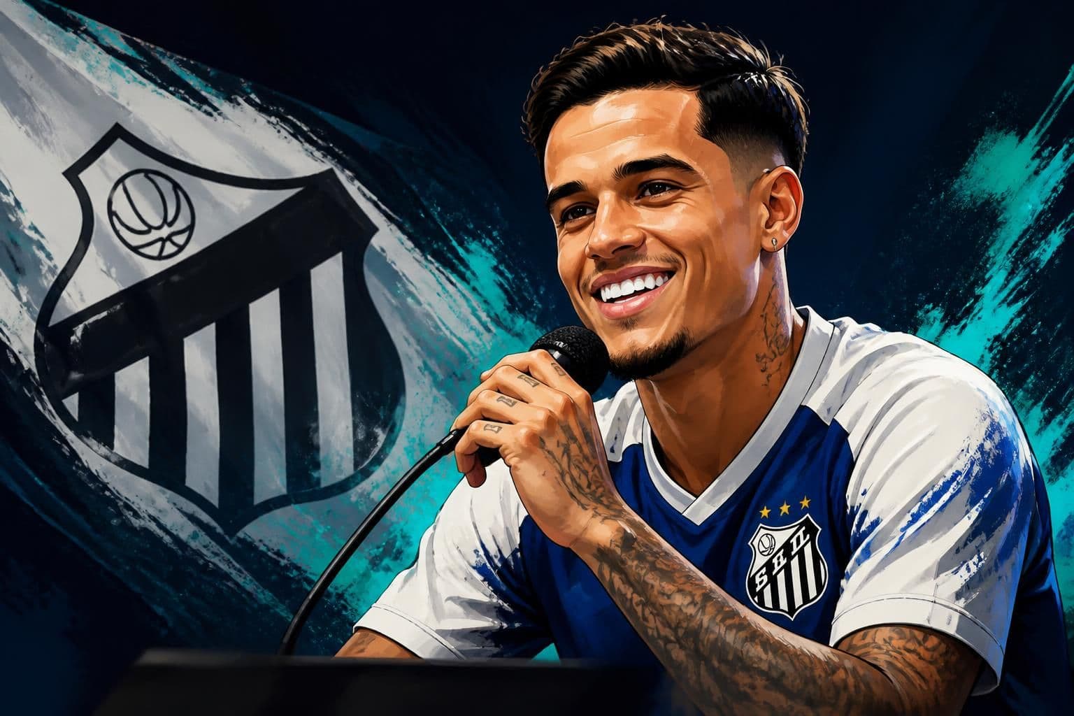 Coutinho desabafa na apresentação no Santos sobre saída do Vasco