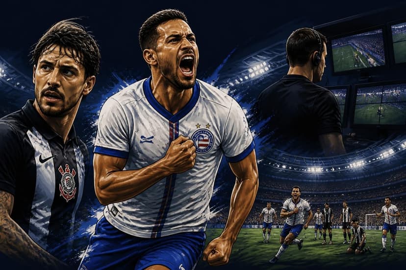 Bahia e Corinthians empatam em jogo de polêmicas