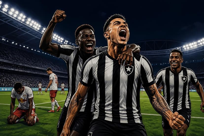 Botafogo empata com Bragantino após expulsão e gol contra