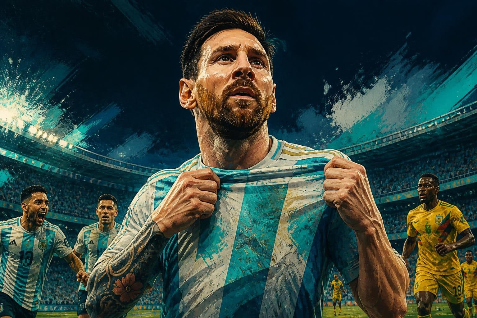 Messi apresenta camisa de despedida da Argentina