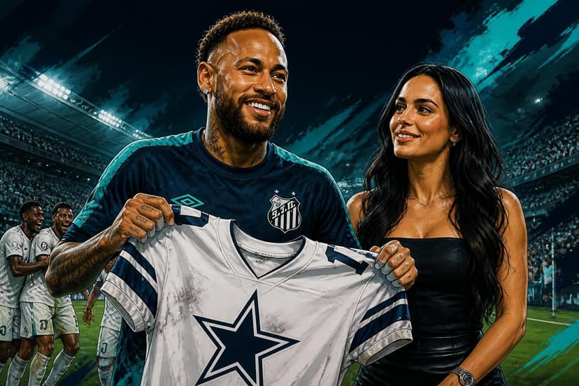Neymar ganha camisa do Dallas Cowboys no Maracanã
