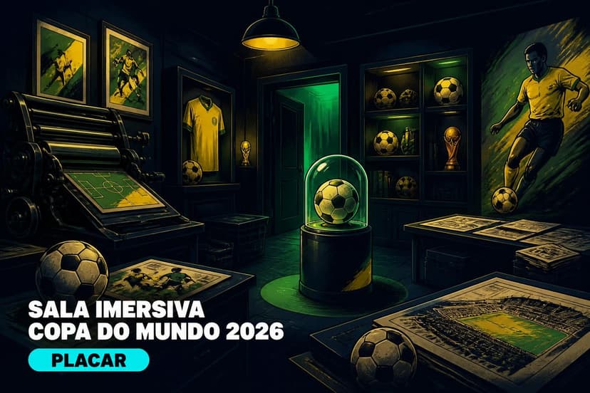 Escape Time e PLACAR lançam sala imersiva sobre Copa do Mundo 2026