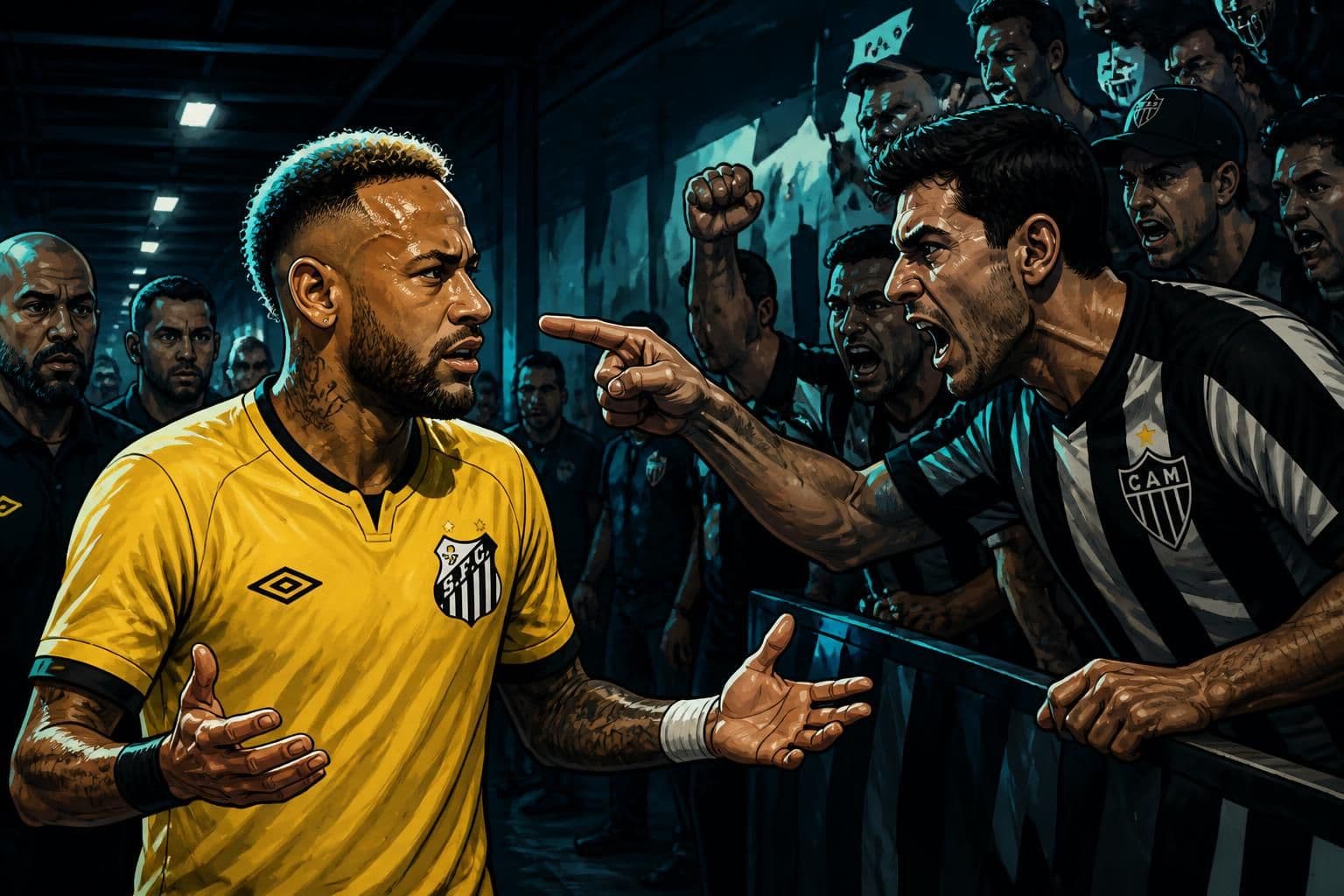 Torcedor do Atlético-MG desafia Neymar após conflito na Vila Belmiro