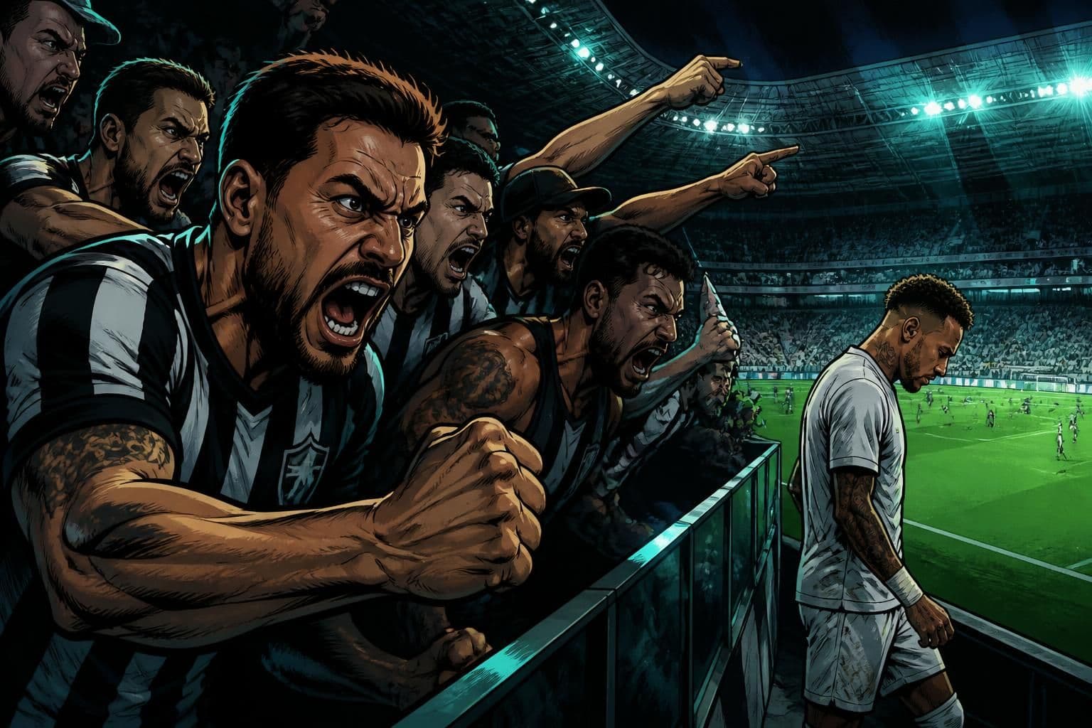 Torcida do Atlético-MG provoca Neymar antes de jogo