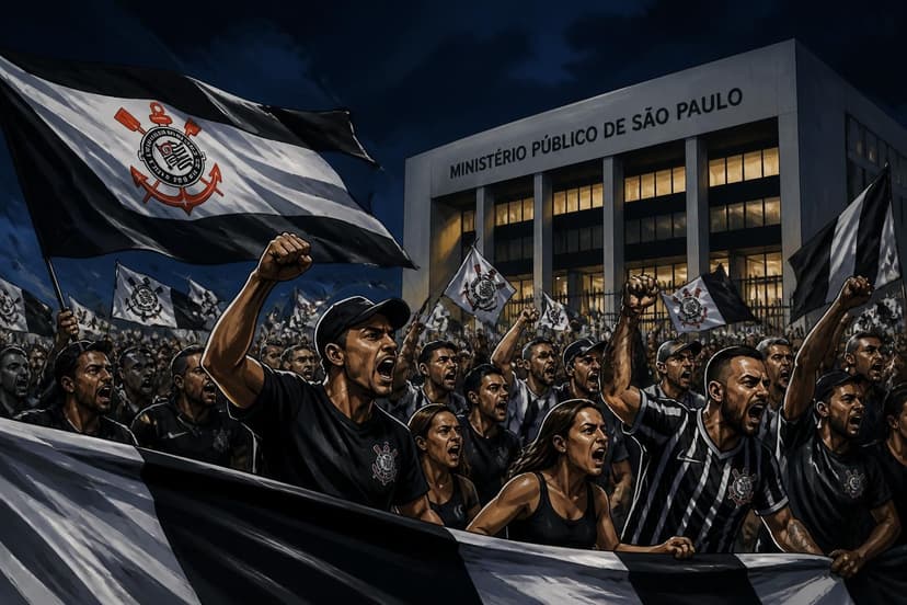 Torcida do Corinthians protesta no MP por intervenção