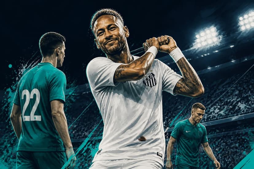Neymar marca gol e comemora com poker e golfe no Santos