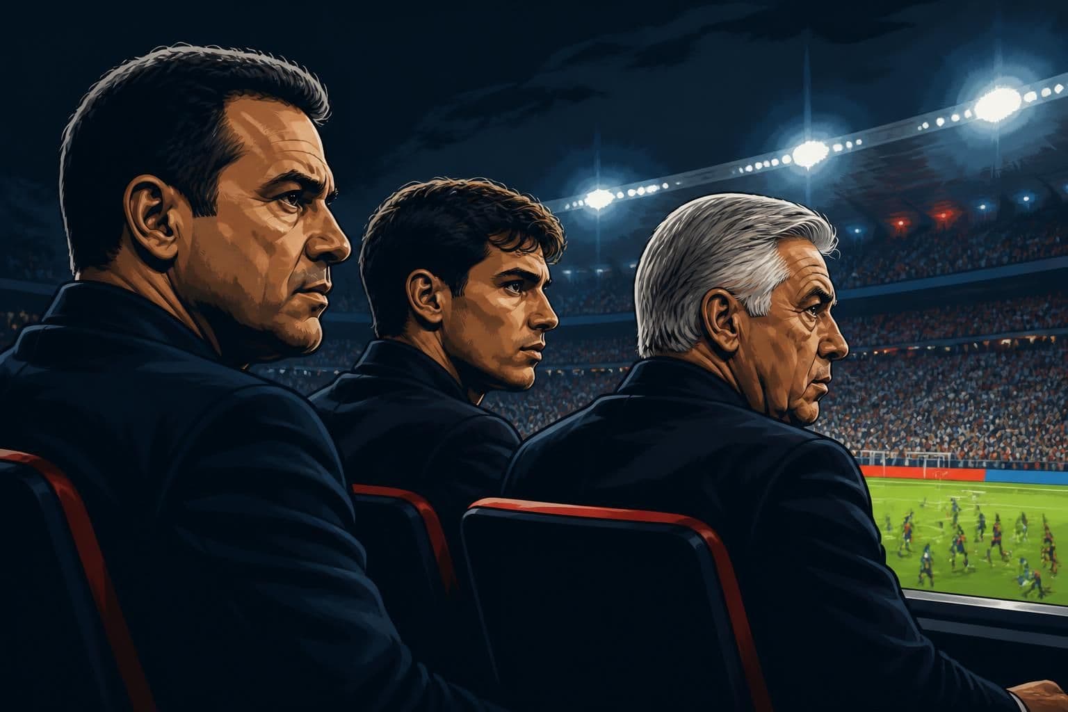 Auxiliares de Ancelotti observam Cruzeiro x Flamengo
