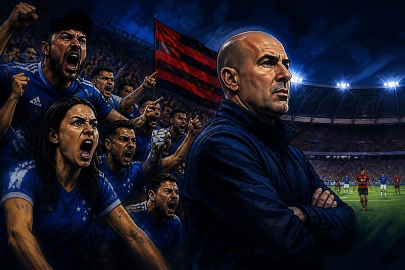 Torcida do Cruzeiro protesta contra Leonardo Jardim