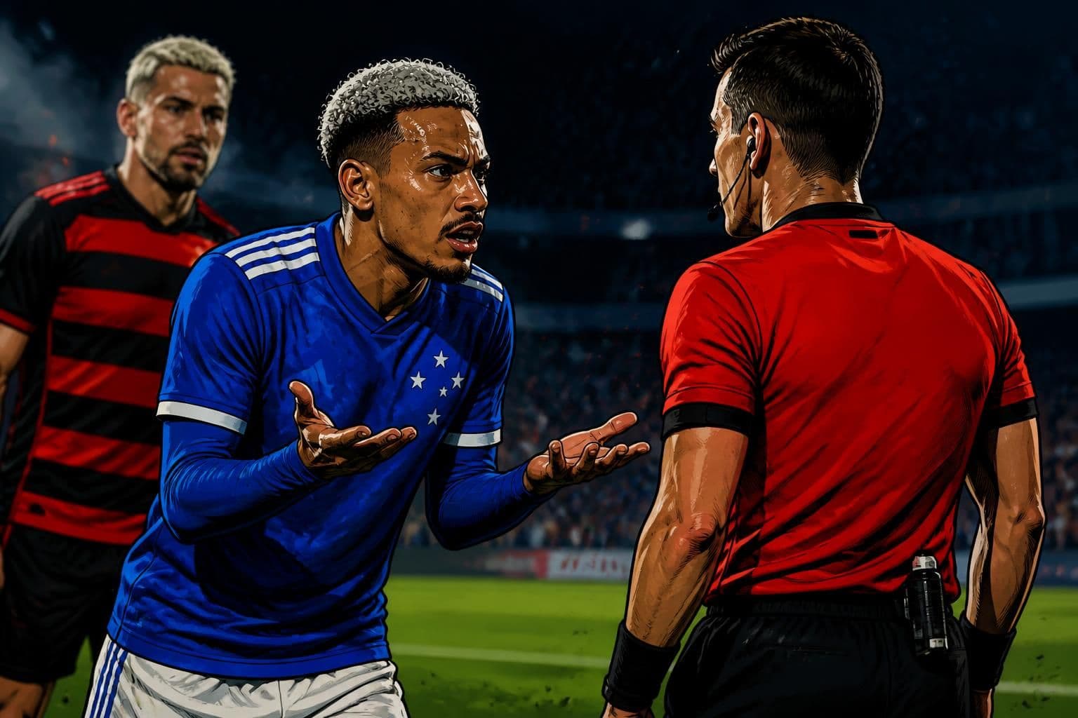 Matheus Pereira reclama de arbitragem em empate de Cruzeiro e Flamengo