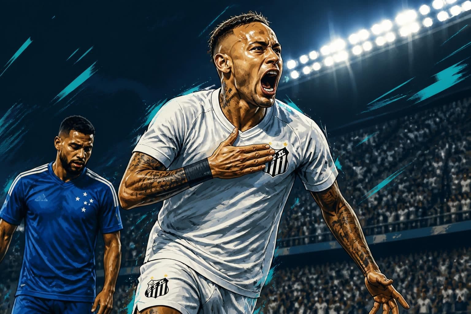 Cebolinha vibra com estreia no Santos e diz sentir-se em casa
