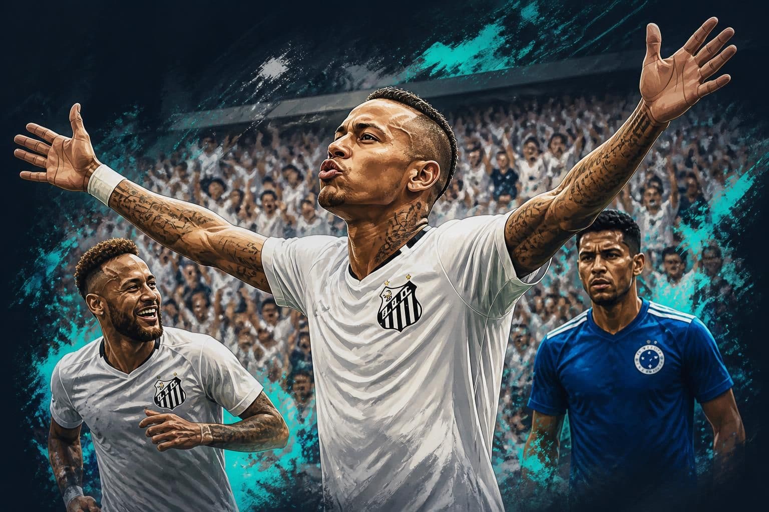 Santos vence Cruzeiro e melhora classificação sem Neymar