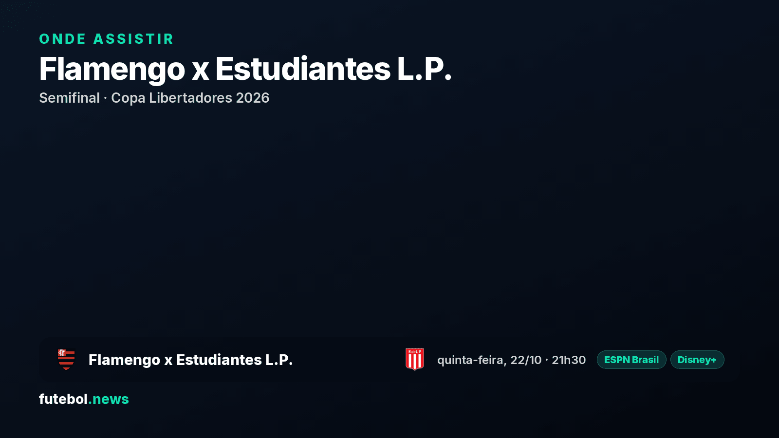 Onde assistir Flamengo x Estudiantes L.P. pela Semifinal da Copa Libertadores 2026: data, horário e canais