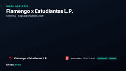 Onde assistir Flamengo x Estudiantes L.P. pela Semifinal da Copa Libertadores 2026: data, horário e canais