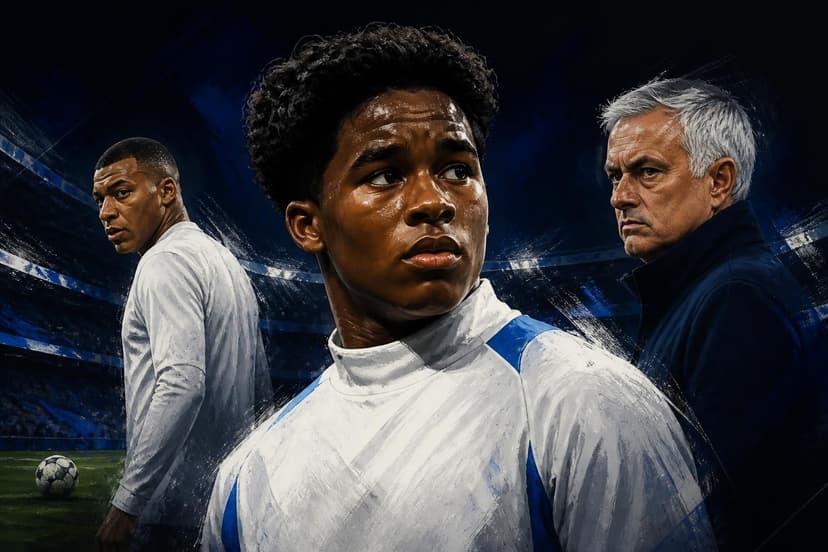 Endrick tenta fugir de Mbappé no Real Madrid