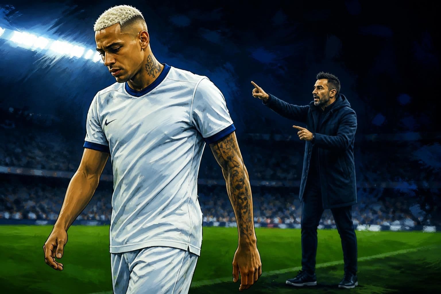 De Zerbi critica Richarlison e confirma afastamento no Tottenham