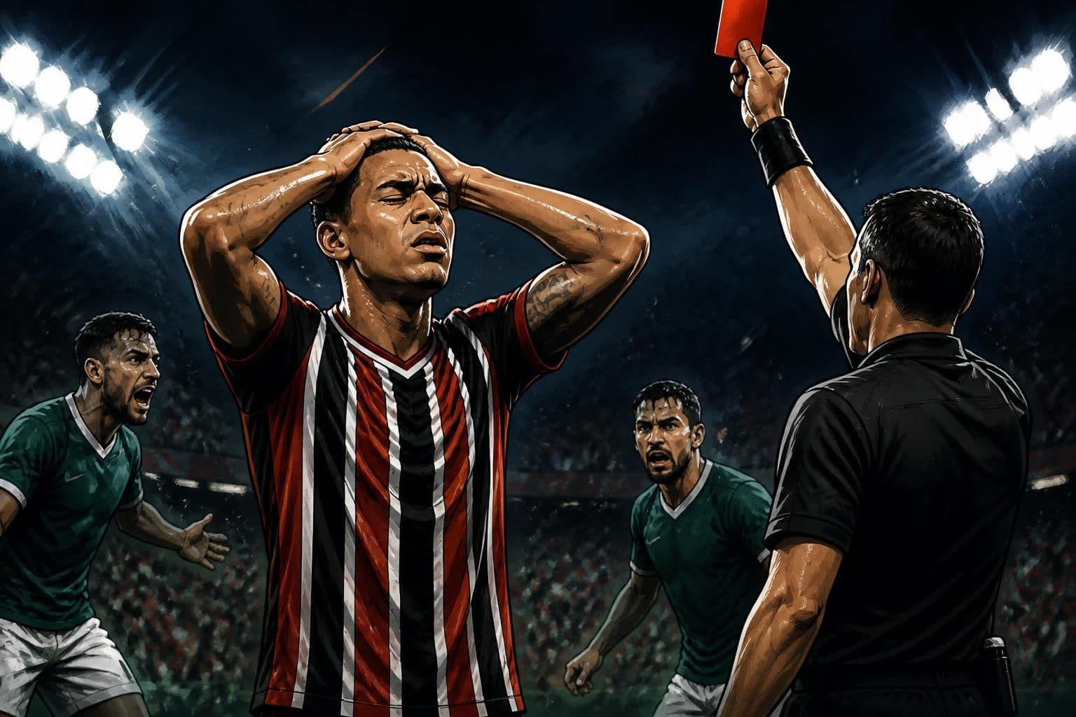 Osorio denunciado pelo STJD por expulsão no clássico com Palmeiras