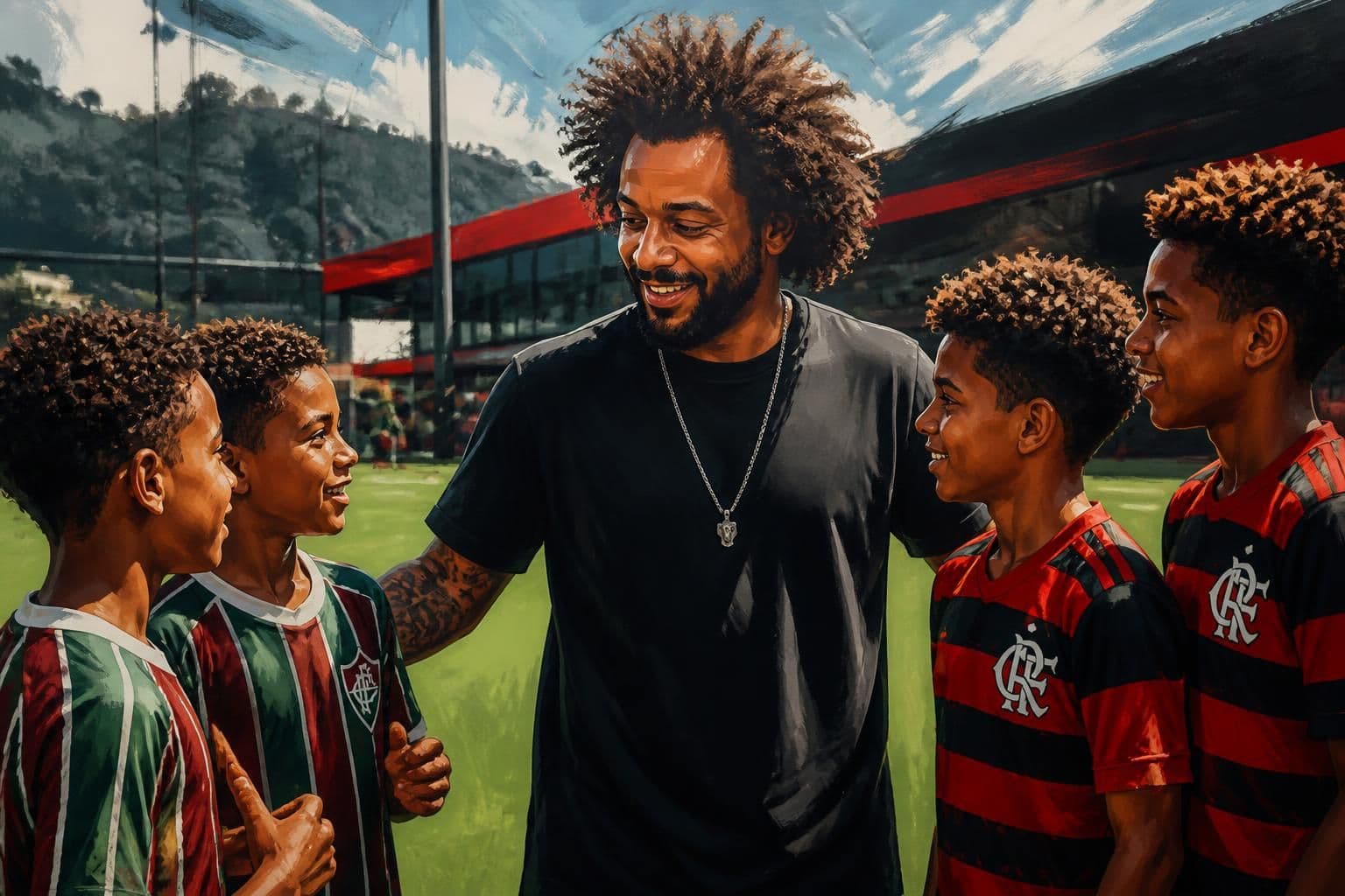 Marcelo visita CT do Flamengo e gera especulações