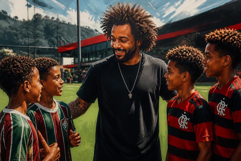 Marcelo visita CT do Flamengo e gera especulações