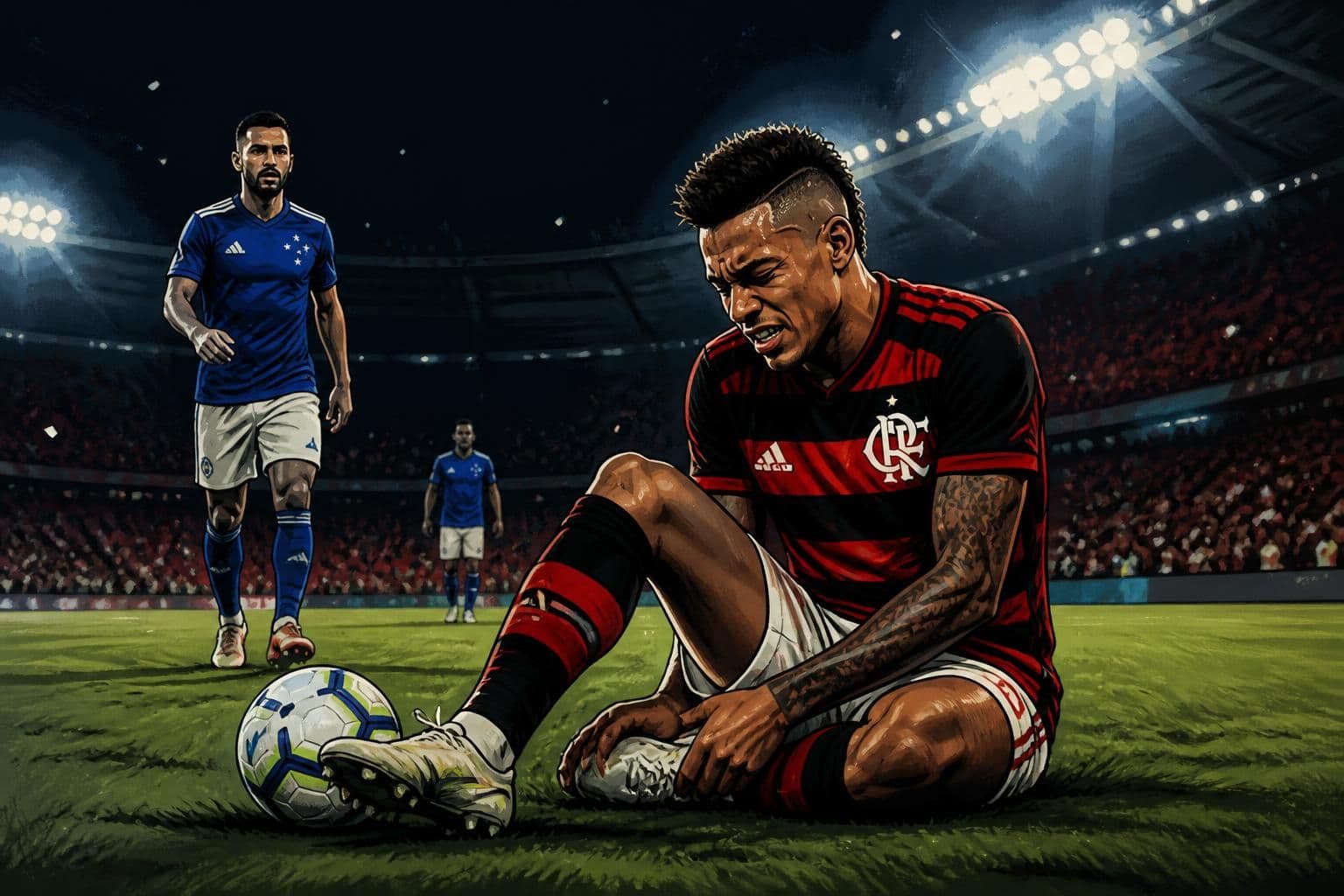 Bruno Henrique valoriza empate e revela lesão no tornozelo