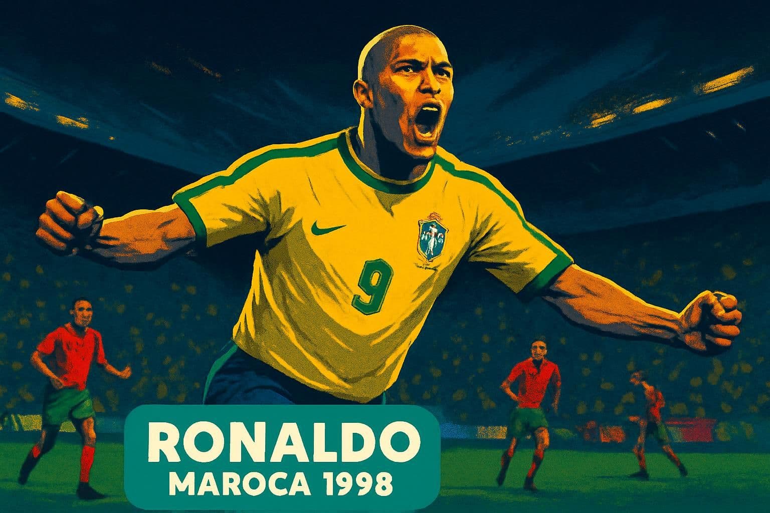 Ronaldo marca primeiro gol em Copa contra Marrocos em 1998
