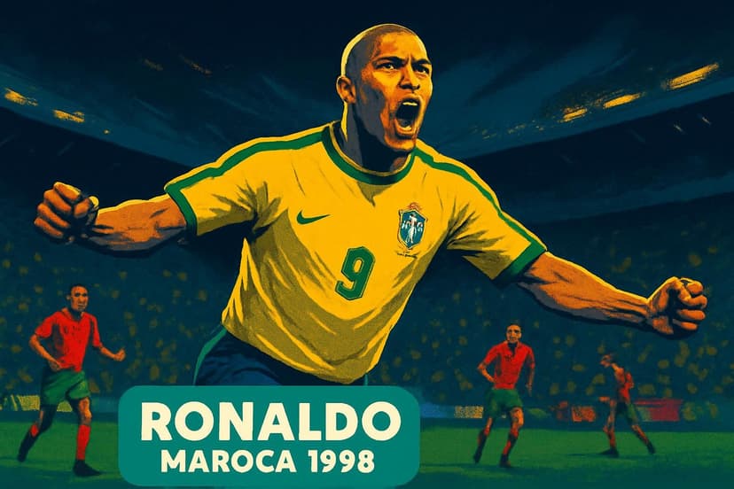 Ronaldo marca primeiro gol em Copa contra Marrocos em 1998