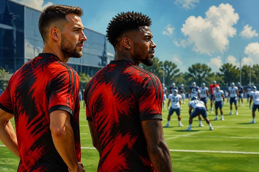 Léo Ortiz e Emerson Royal assistem treino do Cowboys
