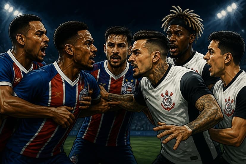 Confusão entre Bahia e Corinthians no Brasileirão