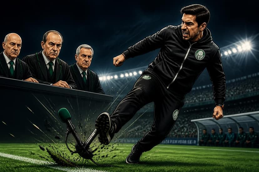 Abel Ferreira denunciado no STJD por chutar microfone