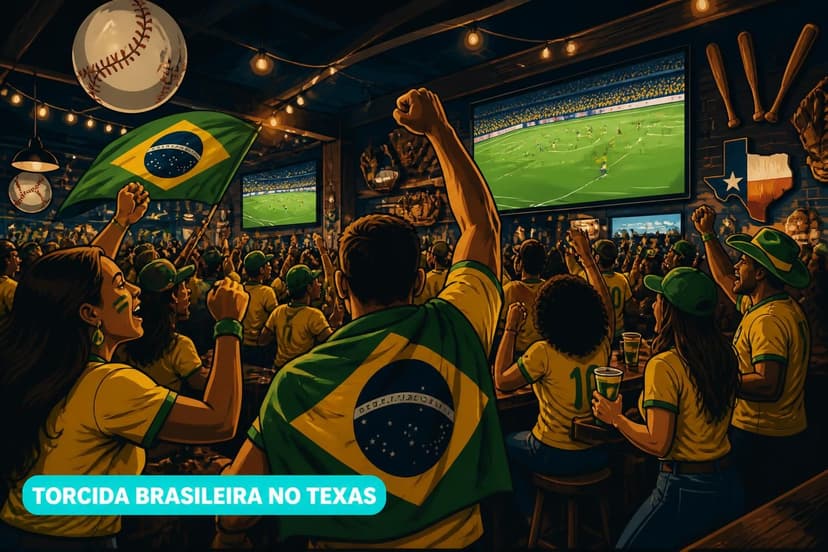 Brasileiros transformam bar de beisebol em reduto da Seleção