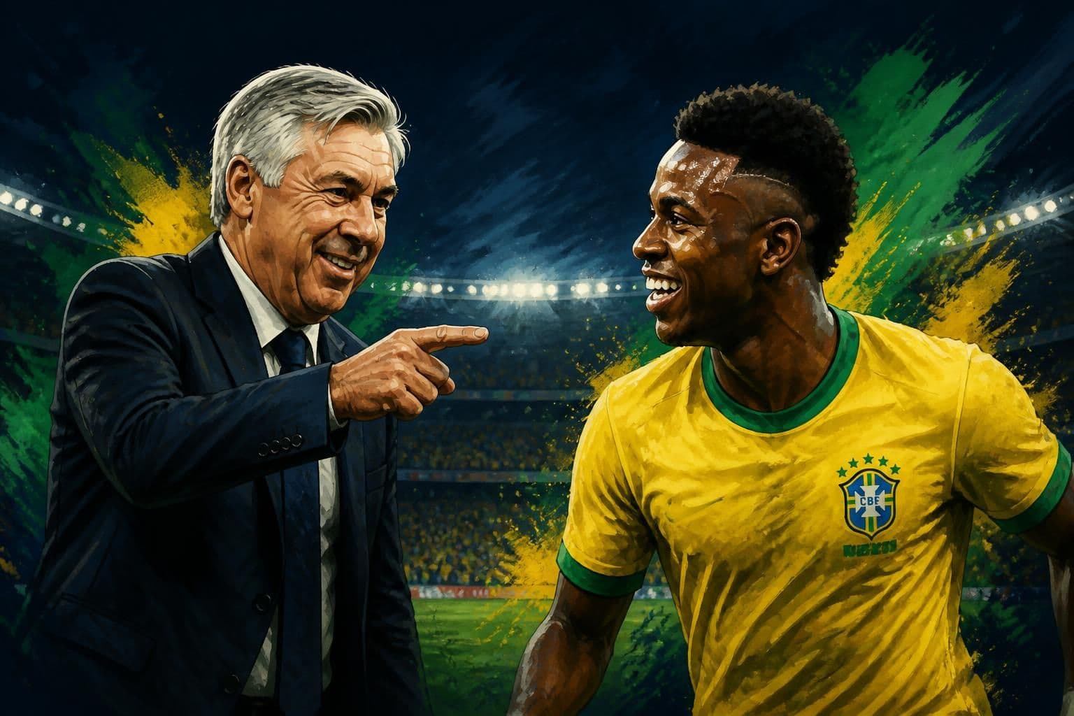 Ancelotti destaca importância de Vini Jr. na Seleção