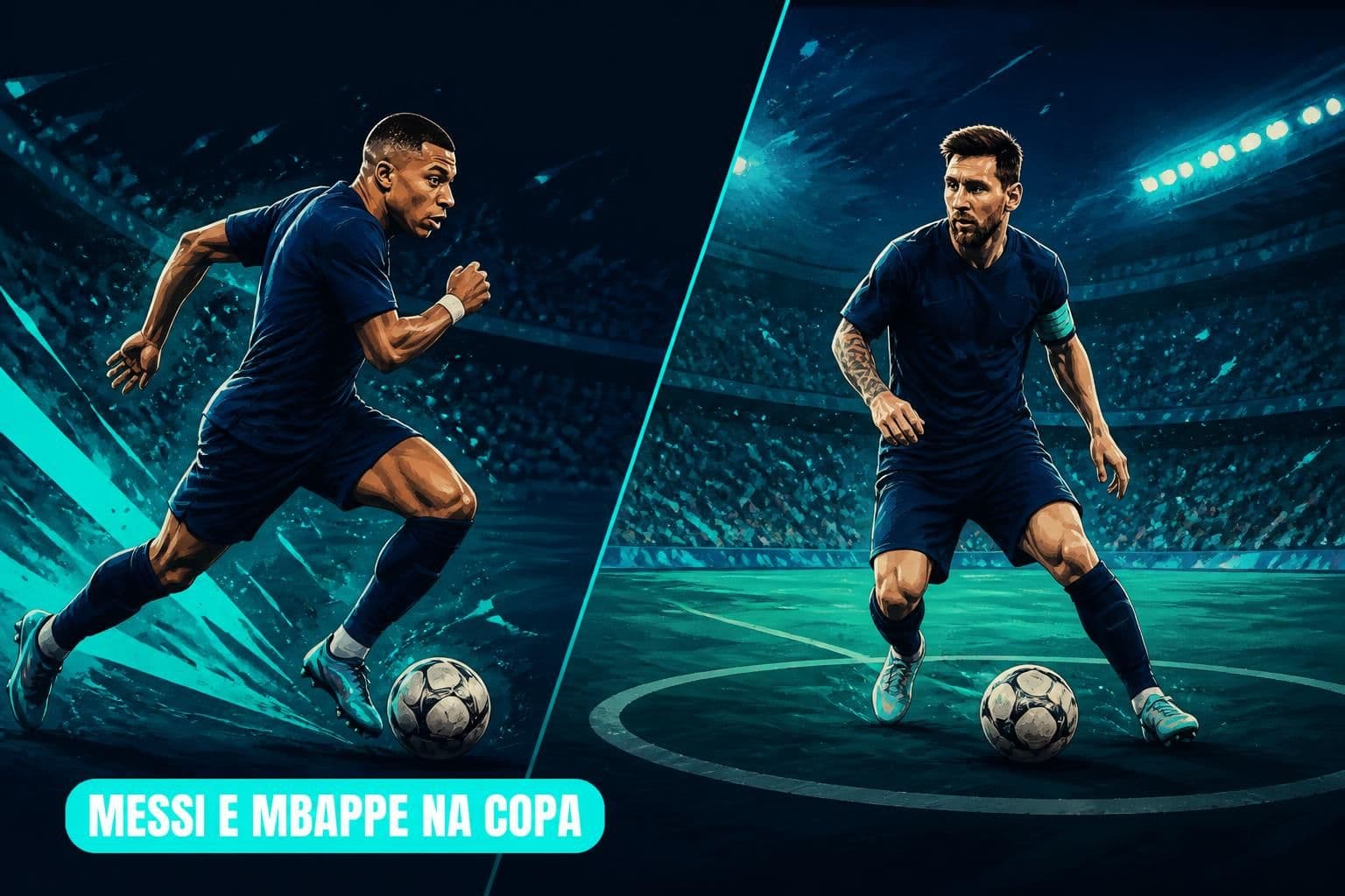 Vini, Messi e Mbappé: Estilos opostos na Copa