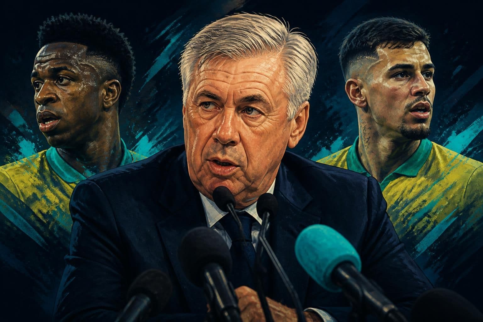 Ancelotti explica escolha de Vini Jr. para pênalti