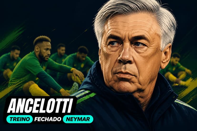 Ancelotti fecha treino da Seleção para imprensa; Neymar sem bola