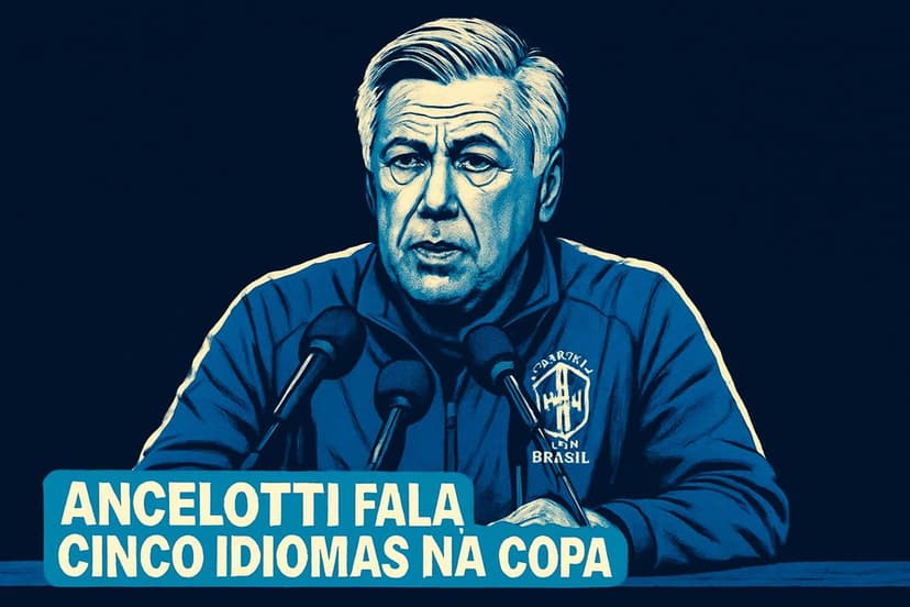 Ancelotti brilha em 5 idiomas na primeira coletiva de Copa do Mundo 2026