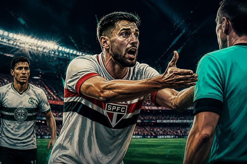 Calleri reclama de pênalti em empate do São Paulo