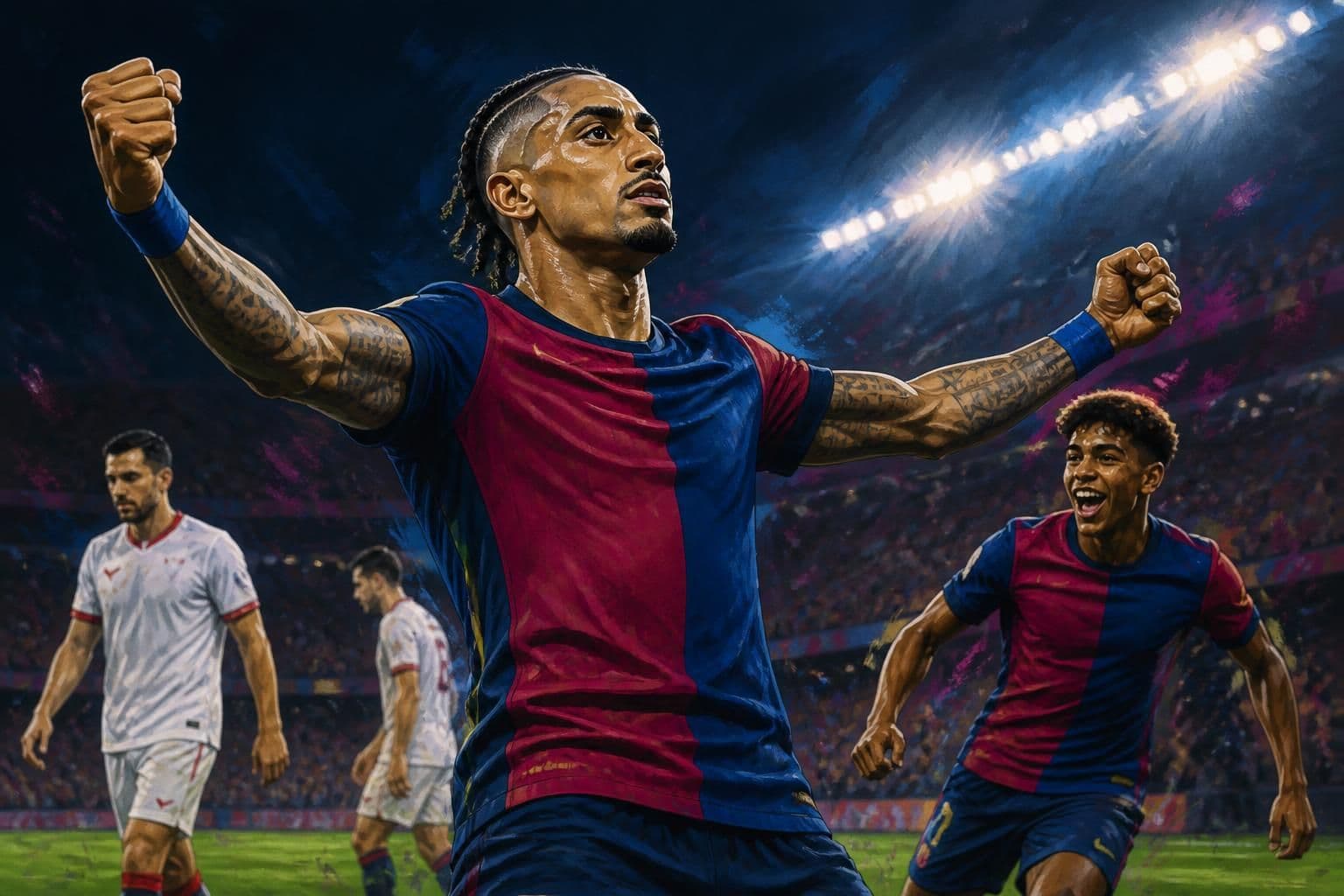 Raphinha brilha com hat-trick e Barcelona vence Sevilla