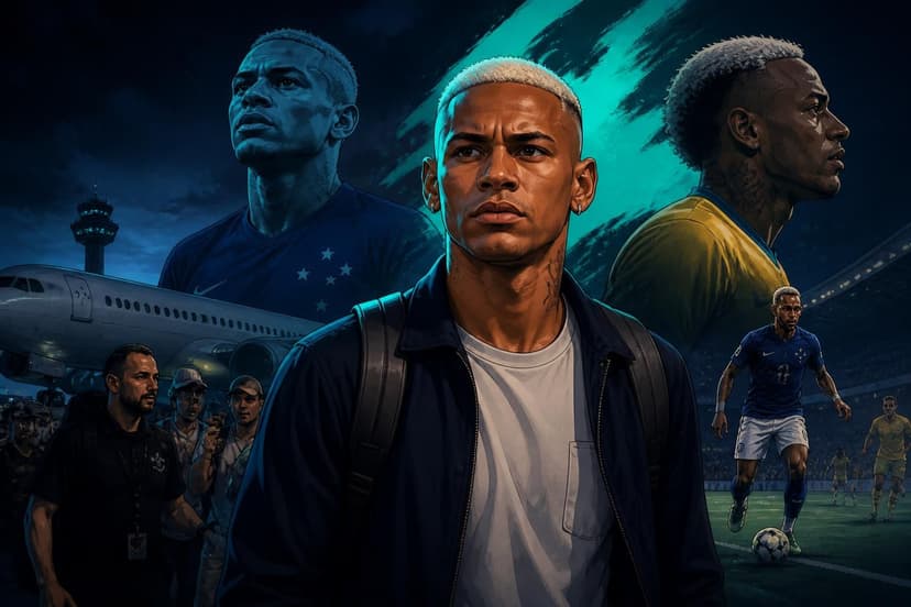 Wesley desembarca em BH para assinar com o Cruzeiro