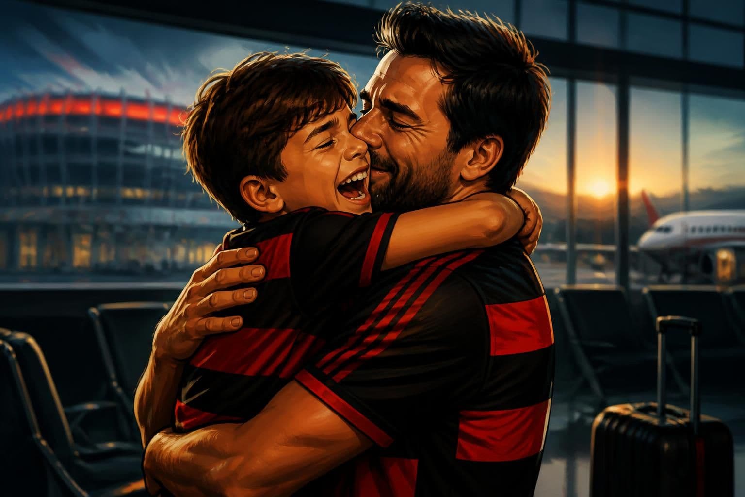 Pai surpreende filho com viagem ao Rio para ver Flamengo