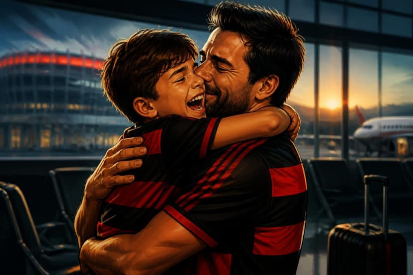 Pai surpreende filho com viagem ao Rio para ver Flamengo