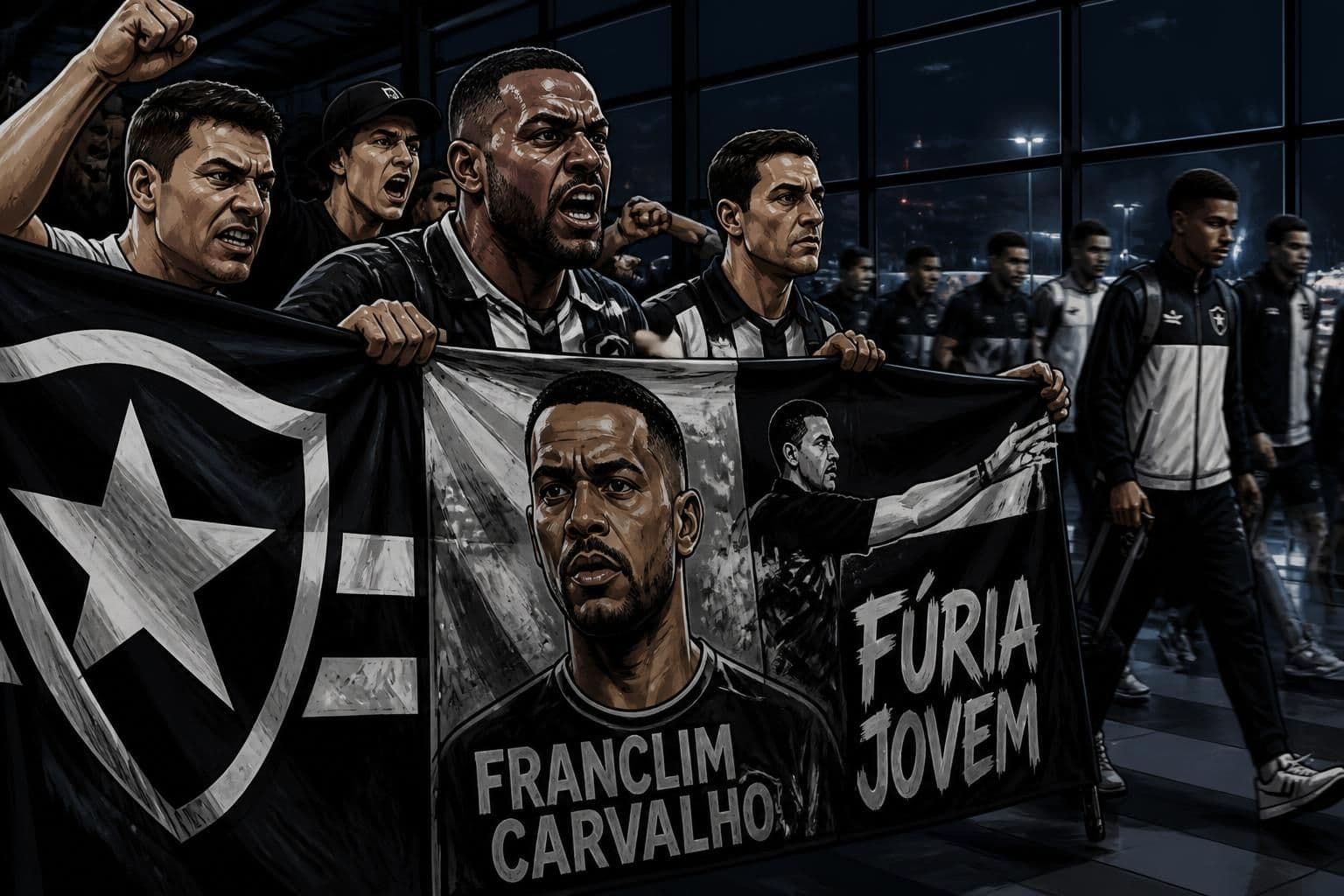Torcida do Botafogo protesta e pede saída de Franclim