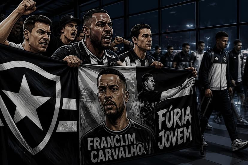Torcida do Botafogo protesta e pede saída de Franclim