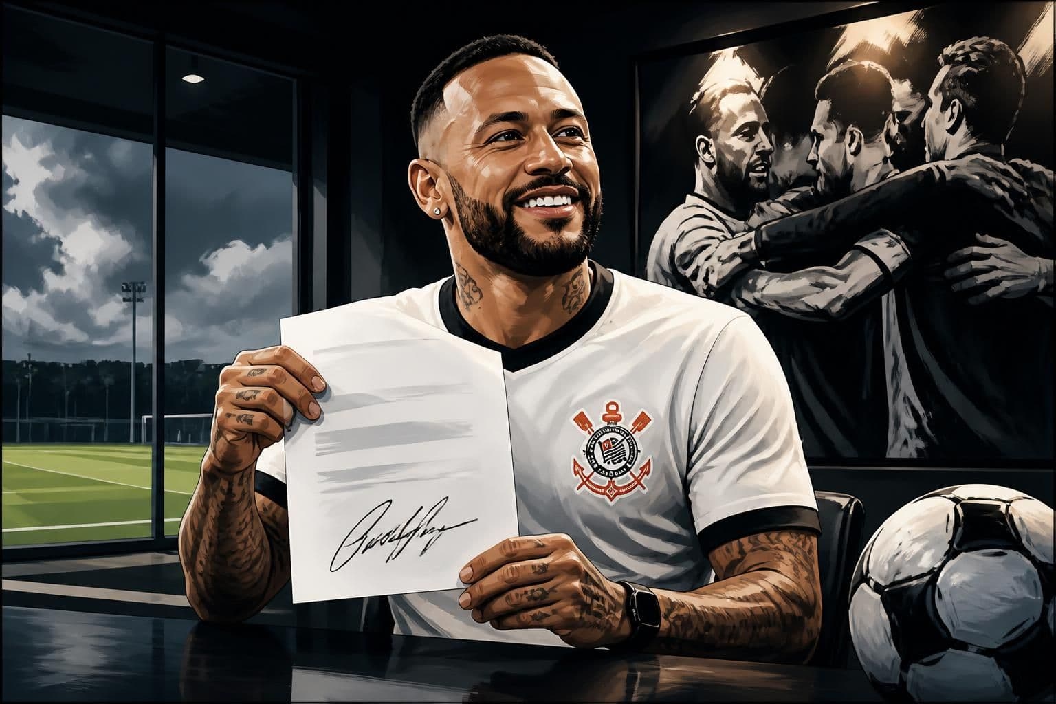 Memphis Depay renova contrato com o Corinthians