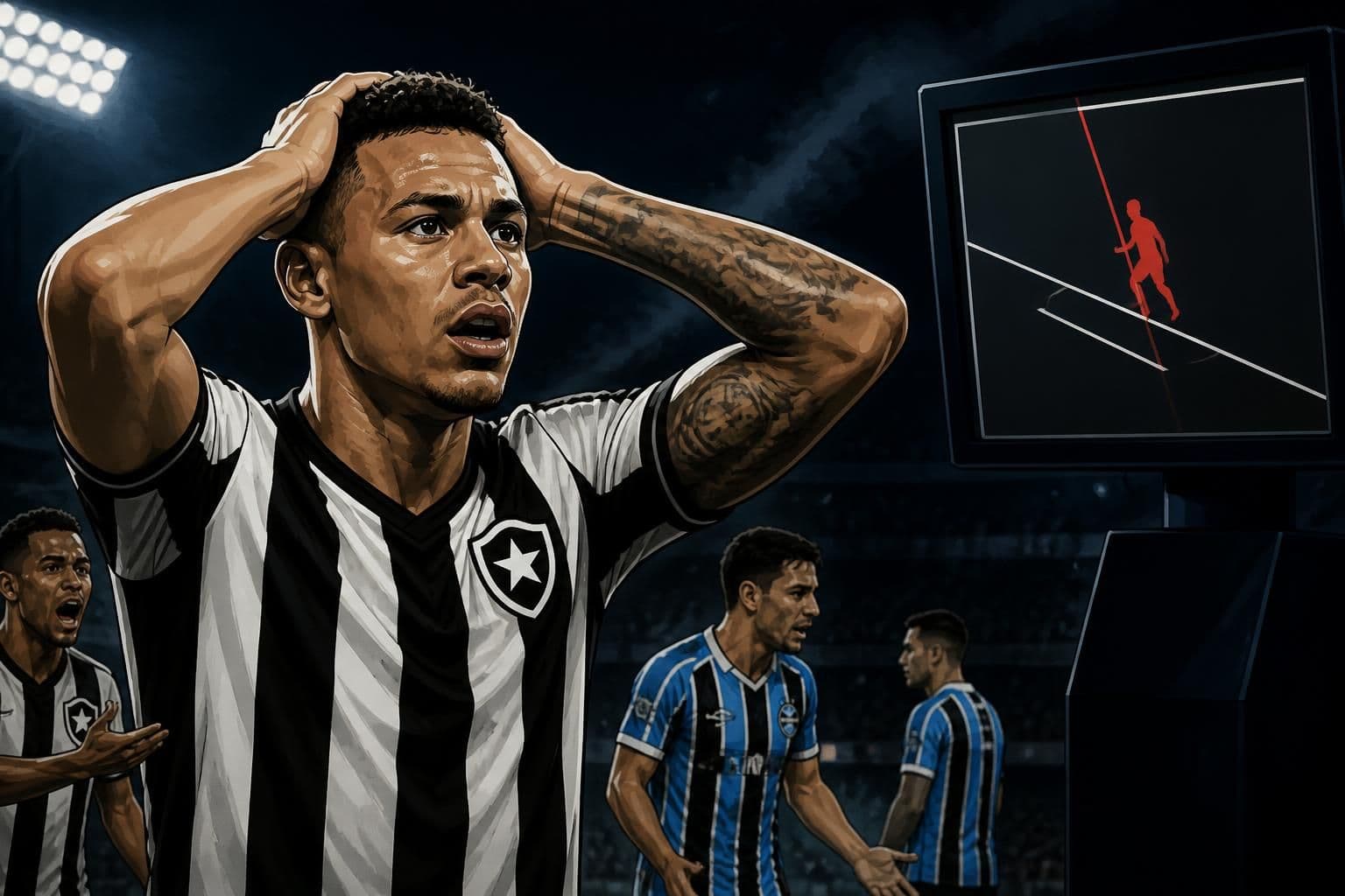 Impedimento anula gol do Grêmio e define vitória do Botafogo