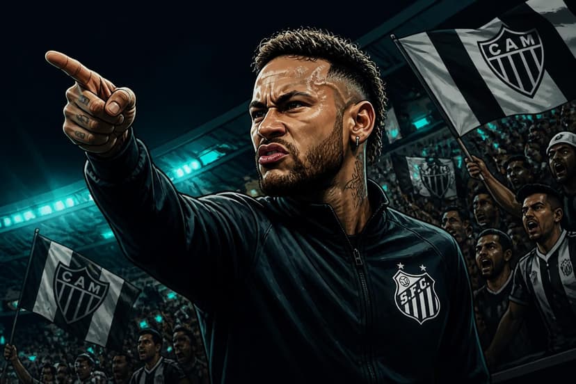 Neymar rebate torcida do Atlético-MG na Vila Belmiro