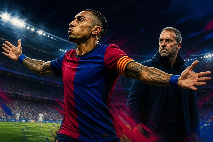 Flick elogia Raphinha e celebra renovação no Barcelona
