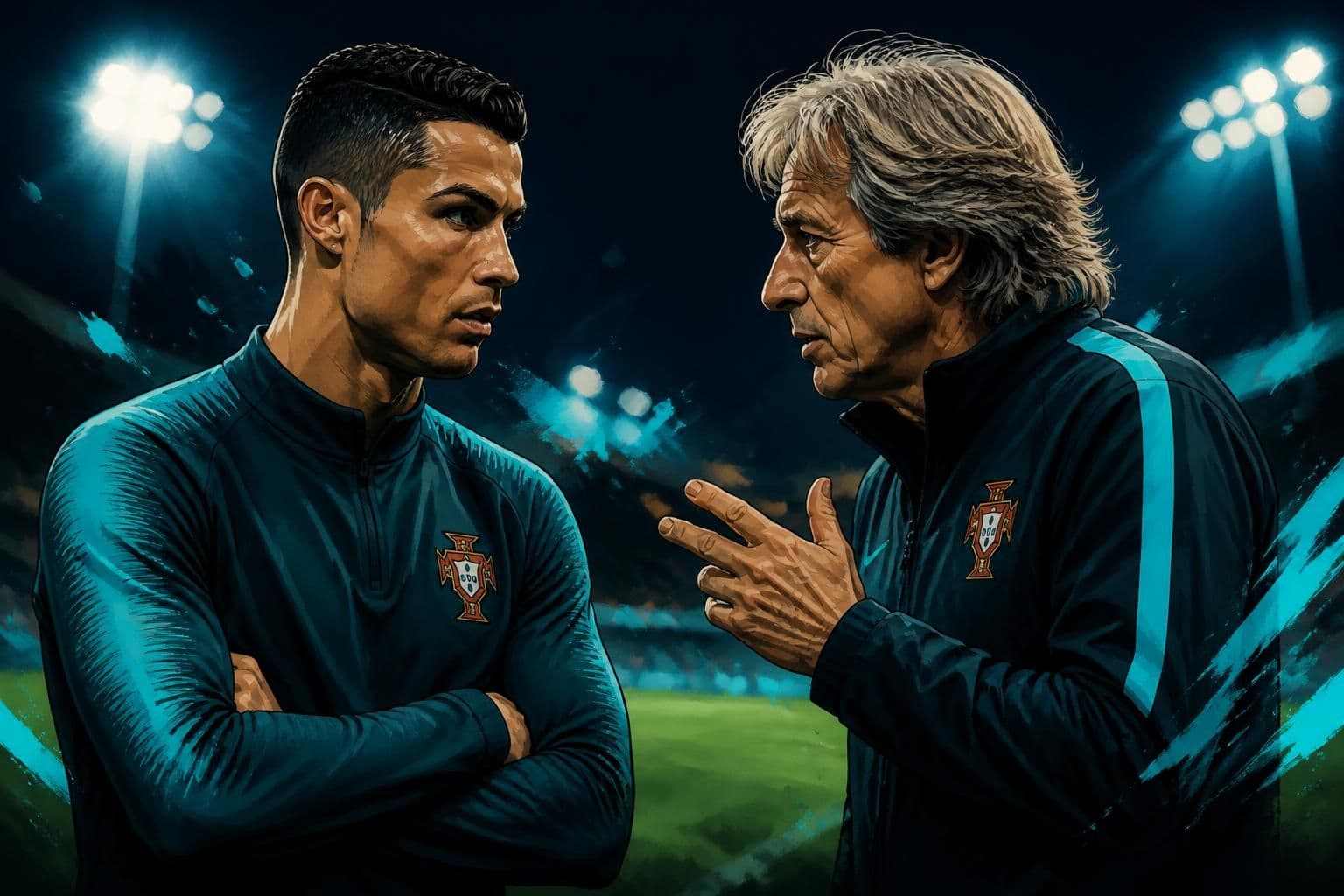 Cristiano Ronaldo e Jorge Jesus conversam após polêmica